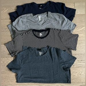 H&M 4 Short Sleeve Cotton Stretch Tees
